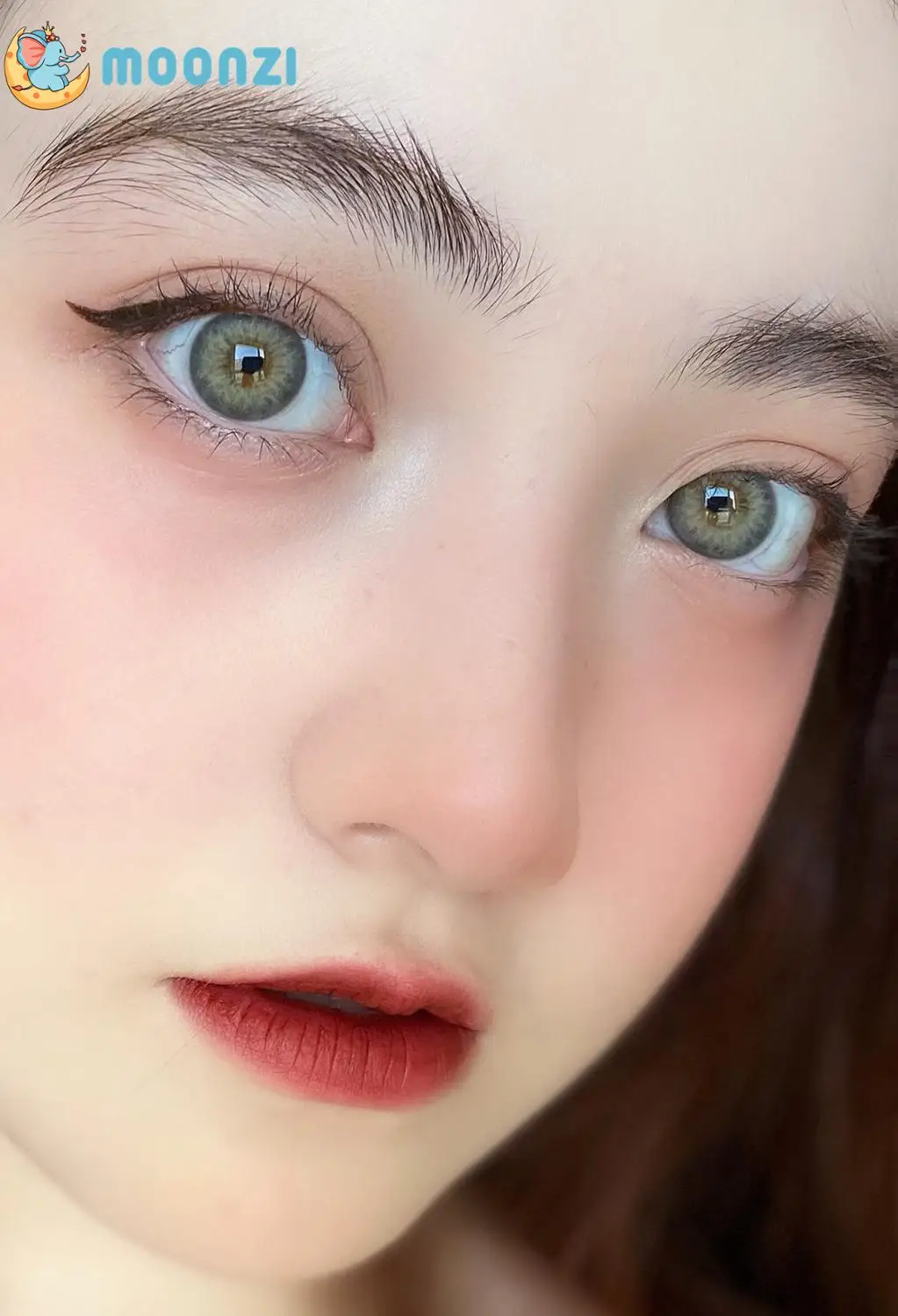 MOONZI серо голубой ежегодно контактные линзы Цветной для глаз Малый Красота ученик
