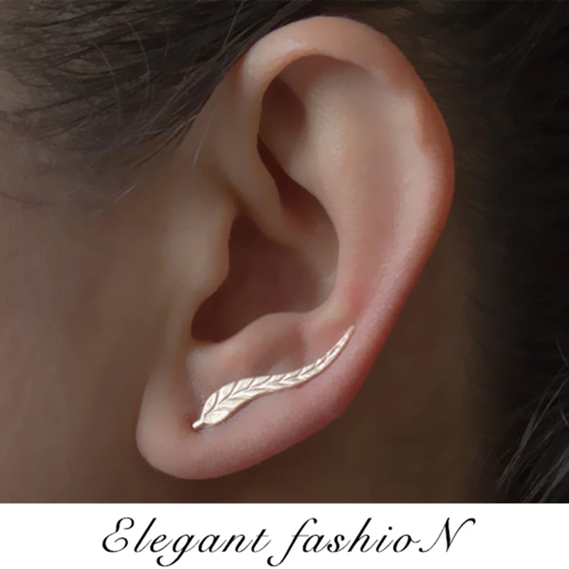 1 Модный комплект из двух предметов с рисунком листьев Кристальные серьги