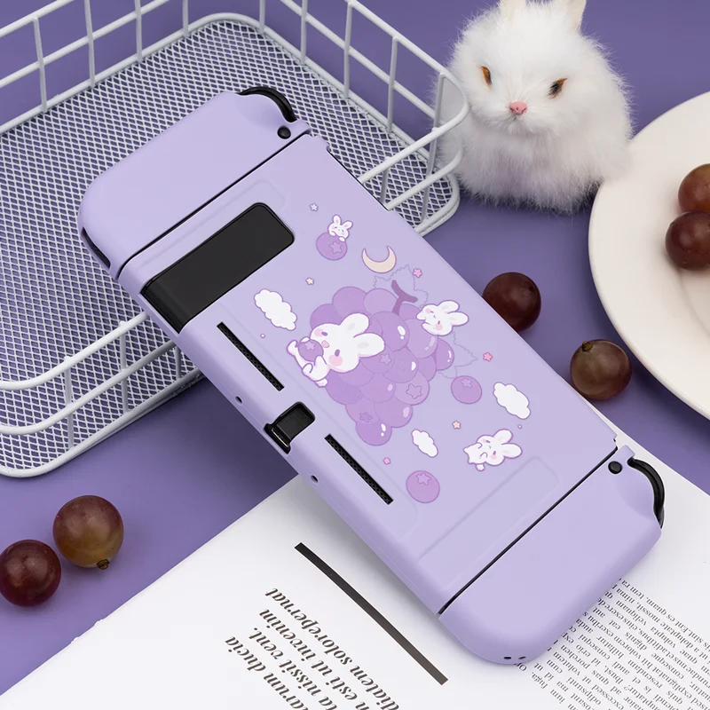 

For Nintendo Switch Grape Rabbit Cute Purple Fairy League Soft TPU Cover Back Girp Shell For Nintend Switch
