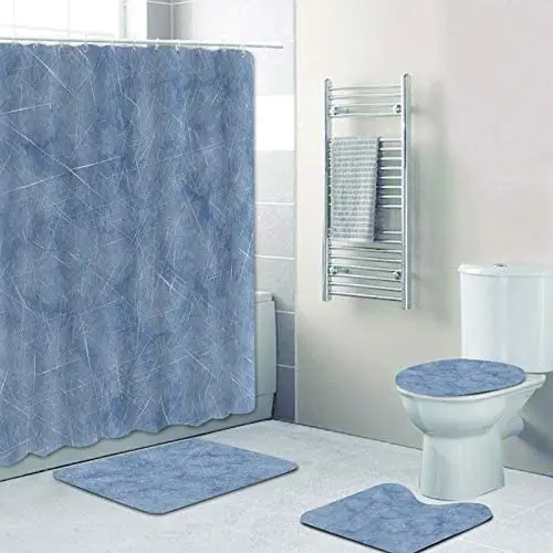 

Bathroom Non-slip Soft Toilet Cover Cover Waterproof Household Bathtub Curtain Set Floor Mat Bathroom Set