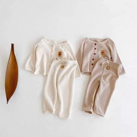 milancel 2021 autumn baby clothes bear cardigan and pants 2pcs casual boy sets long baby girls suit