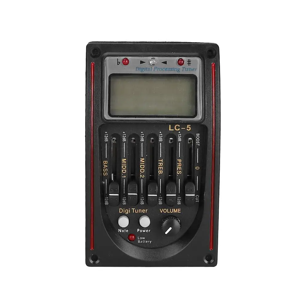 

Professional 5-Band Guitar Preamp EQ Equalizer Pickup Tuner Device Accessories