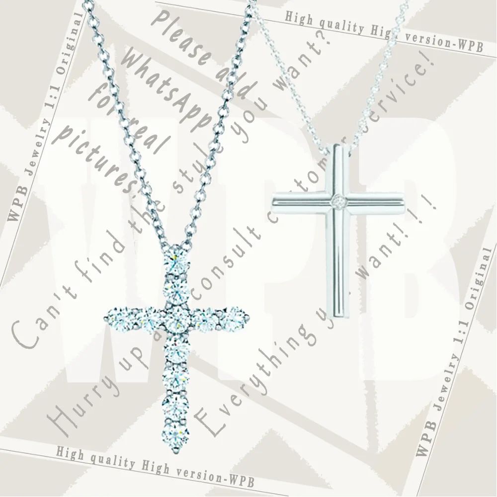 

WPB100%925Necklaces high quality version TIF N original 1:1 "Shining Cross" Women Necklaces