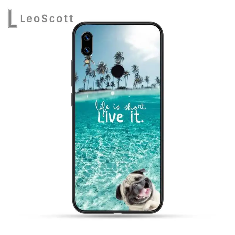 

Pug French Bulldog beach sunset Phone Cases For Xiaomi Redmi Note 4 4x 5 6 7 8 pro S2 PLUS 6A PRO