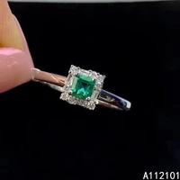 kjjeaxcmy fine jewelry s925 sterling silver inlaid natural emerald new girl lovely ring support test chinese style hot selling