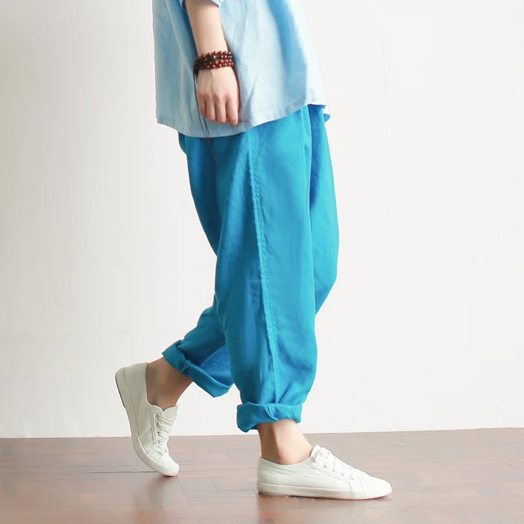 Clobee 2020 pantalones mujer Весна для женщин Большие размеры ткань свободные хлопковые