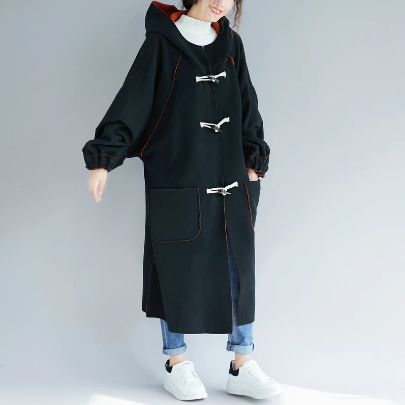 Зимнее пальто для беременных сохраняющее тепло длинное Свободное с капюшоном из