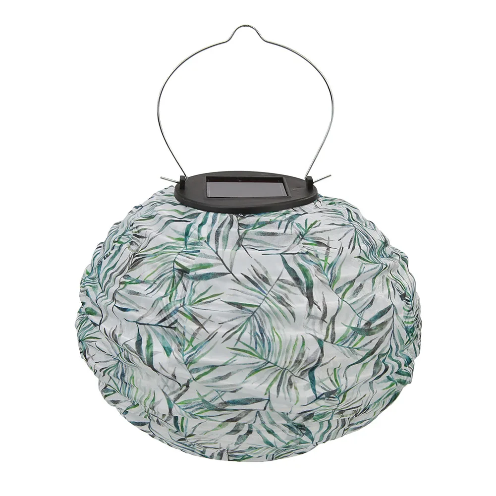 

8 inch Solar LED Chinese Lantern Light Practical Durable Classic Creative Design Printed Decorative Round Hanging Lamp