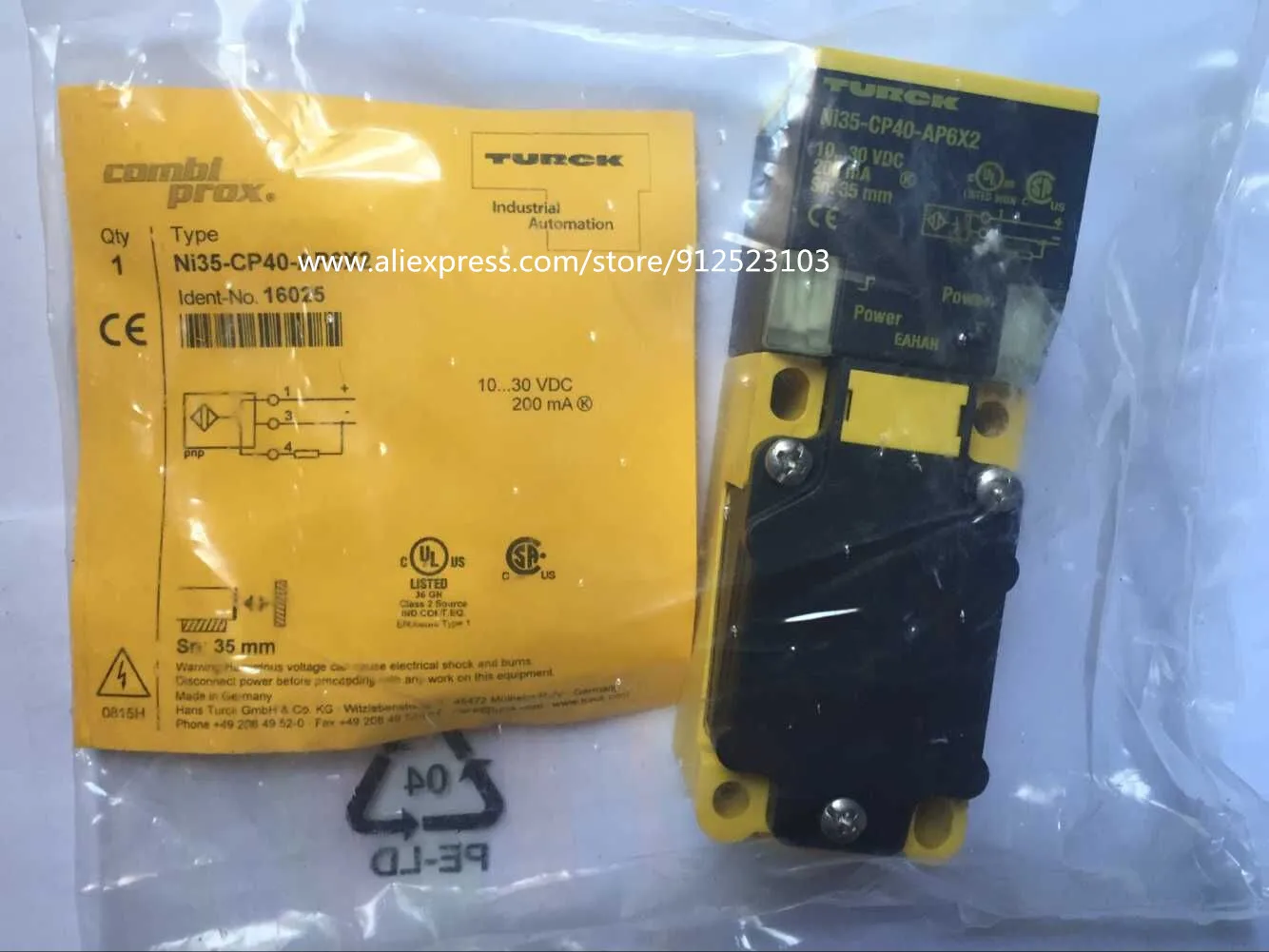 

NI35-CP40-FZ3X2 Turck, Бесконтактный переключатель, новый датчик высокого качества