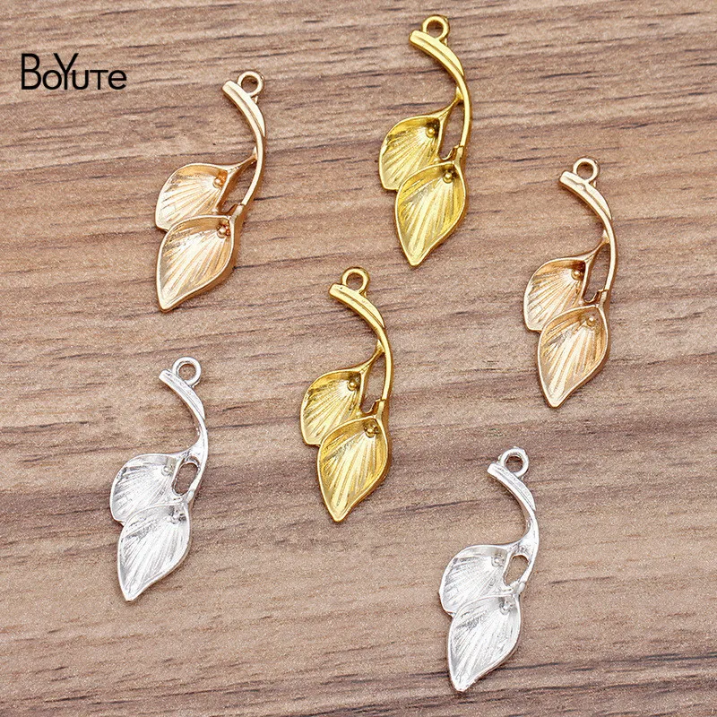 

BoYuTe оптовая продажа (100 шт./лот) 35*12 мм металлический лист из цинкового сплава Подвески Diy ручной работы ювелирные аксессуары