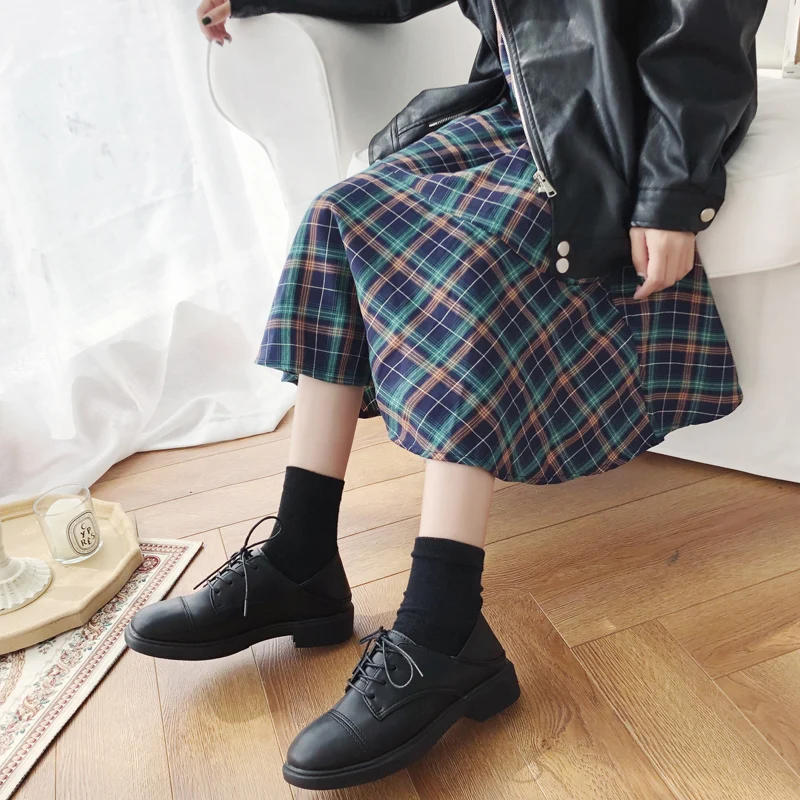 Женские винтажные Туфли-оксфорды из ПУ кожи на плоской подошве | Обувь