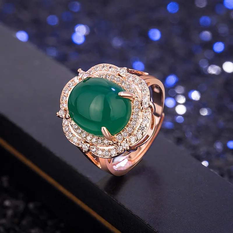 Кольцо из халцедона очаровательные ювелирные изделия Hetian нефритовый Агат