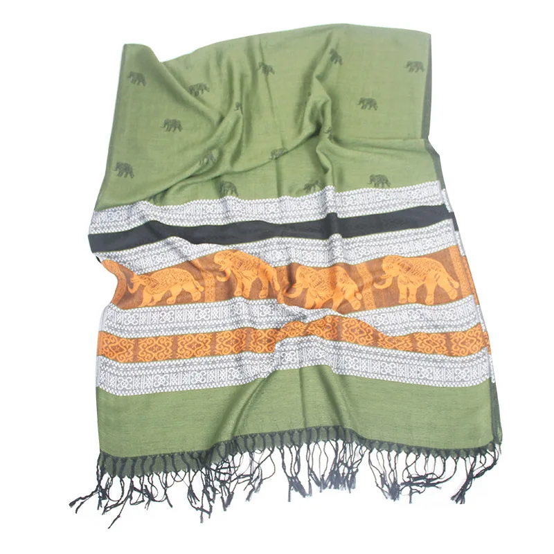 Тайский серебряный модель слона Непал супер из жаккардовой ткани с бахромой