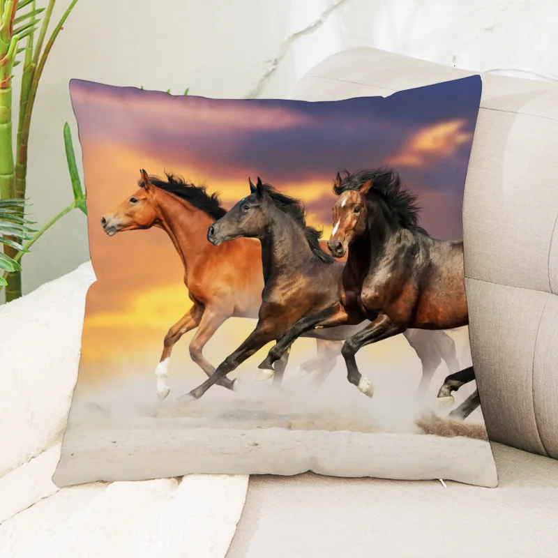 45*45 см квадратный чехол для подушки Северная Европа Инс декорации тонкая лошадь