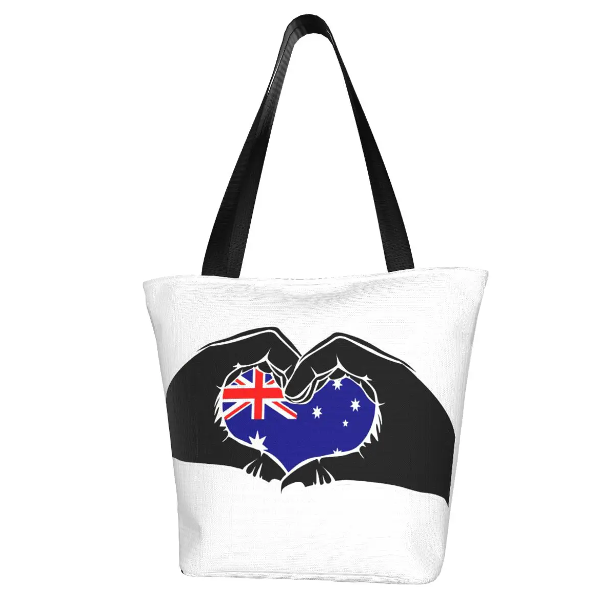 

I Love Australia - Heart Hands Shopping Bag Aesthetic Cloth Outdoor Handbag Female Fashion Bags