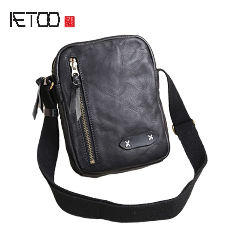 AETOO летняя новая мужская мини-сумка модная кожаная сумка для мобильного телефона