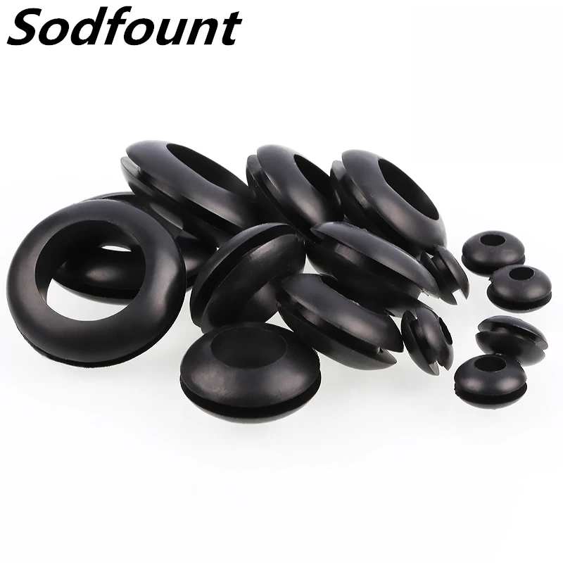 

20PCS 3/4/6/8/10/20MM Double Sided Armature Rubber Grommets Ring External Circlip For Protects Wire Cable Hose Custom Part