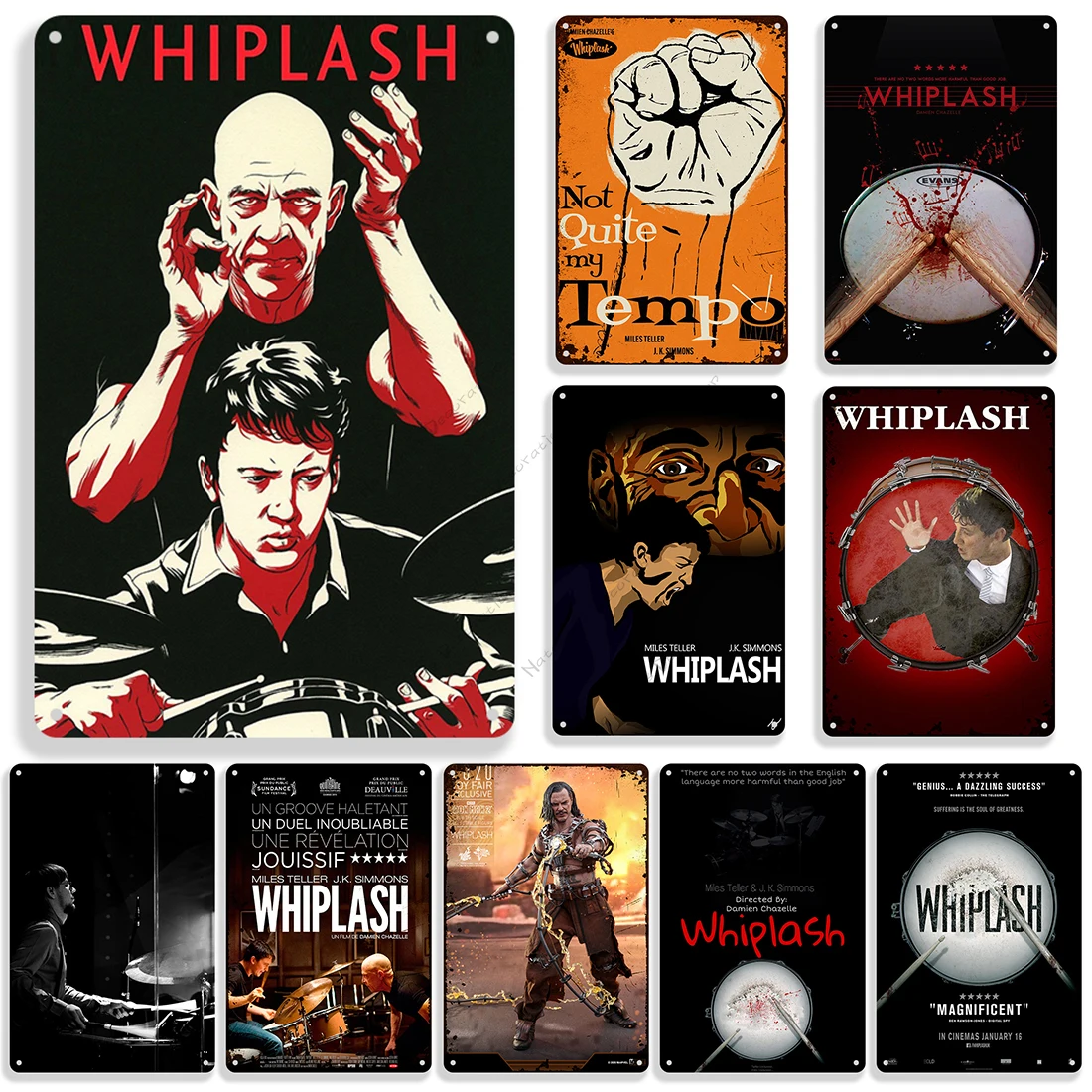 

Американский фильм Whiplash, металлический жестяной знак, металлическая пластина, винтажный металлический плакат, домашняя бара, металлически...