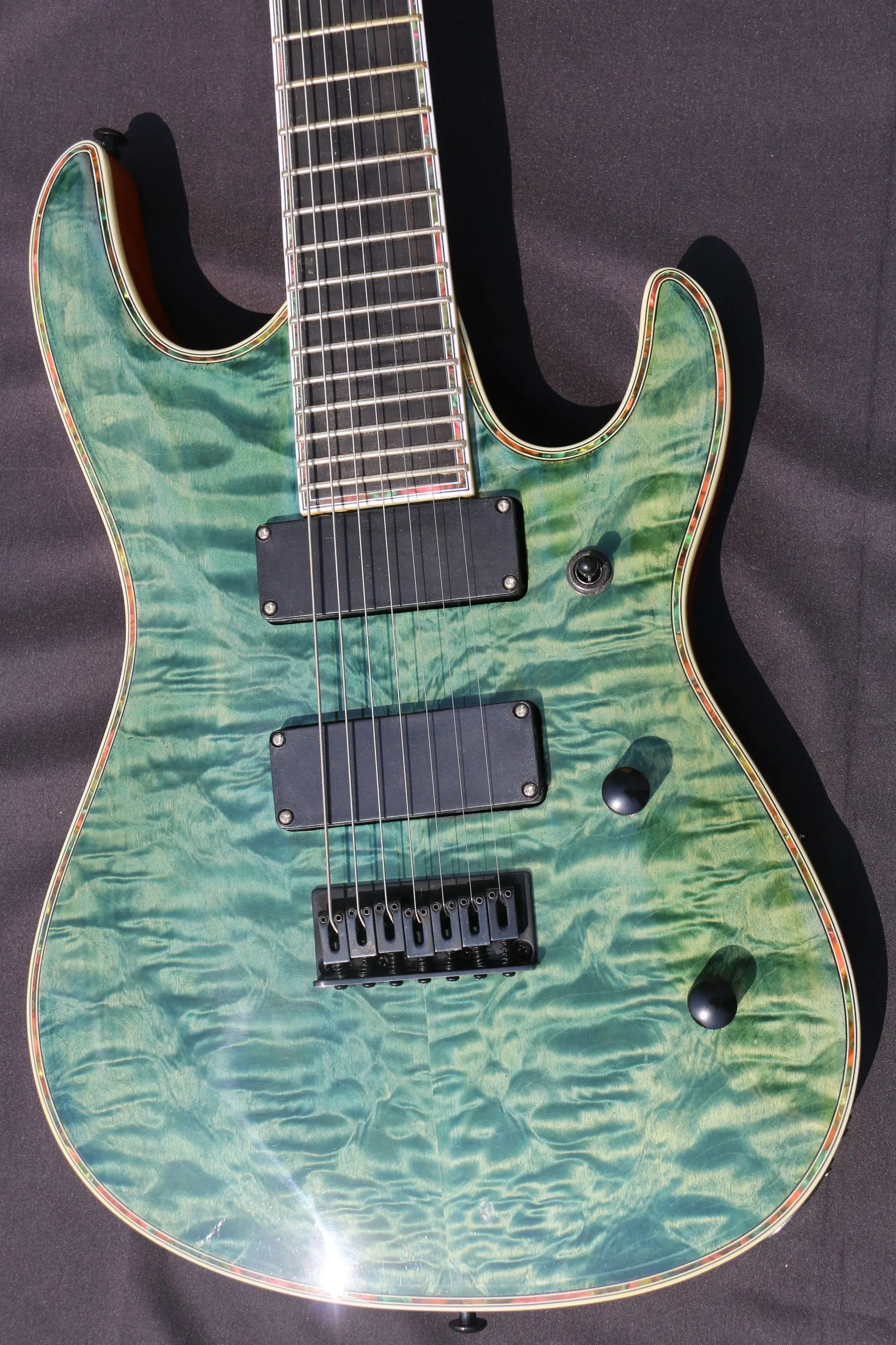 Темно синяя покрытая кленом арочная вершина 7 Струнная Гитара гитарная струна