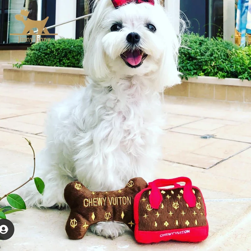 Luxury Designer Dog Toys – Chewy Vuitton，Collection Squeak Toy| Unique Plush Bone | Дом и сад