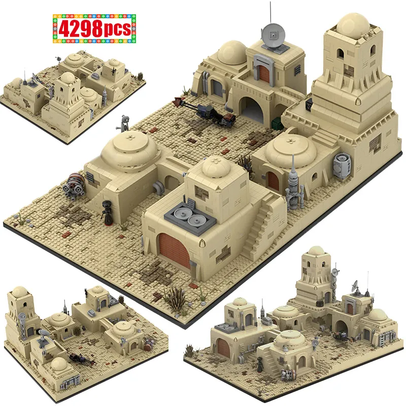 

Конструктор Moc Space Star Tatooine, МОС-эйсли, Кантина, двухэтажные строительные блоки «городские войны», игрушки для детей