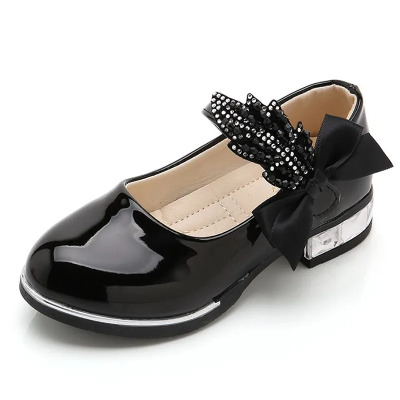 Детская обувь принцессы для девочек школьная розовые черные детские кожаные