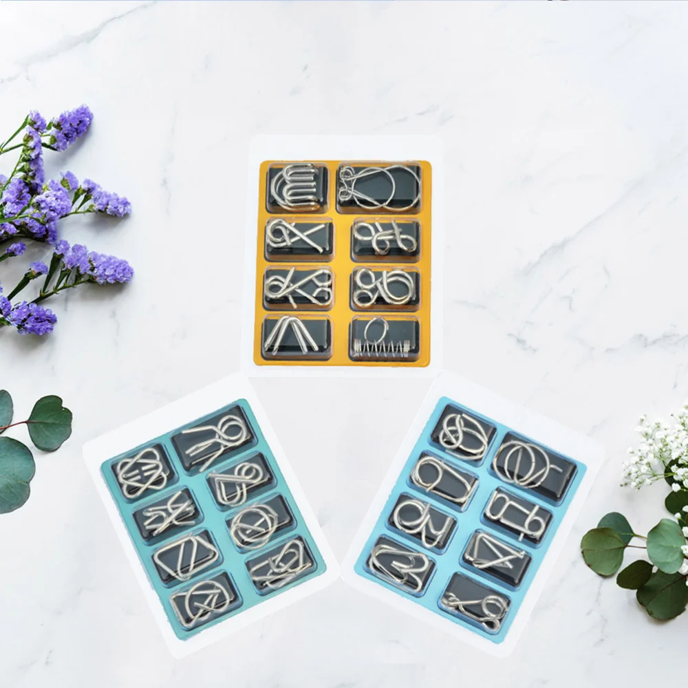 24 шт IQ тест ум игра игрушки для повышения головоломка металлическая проволока