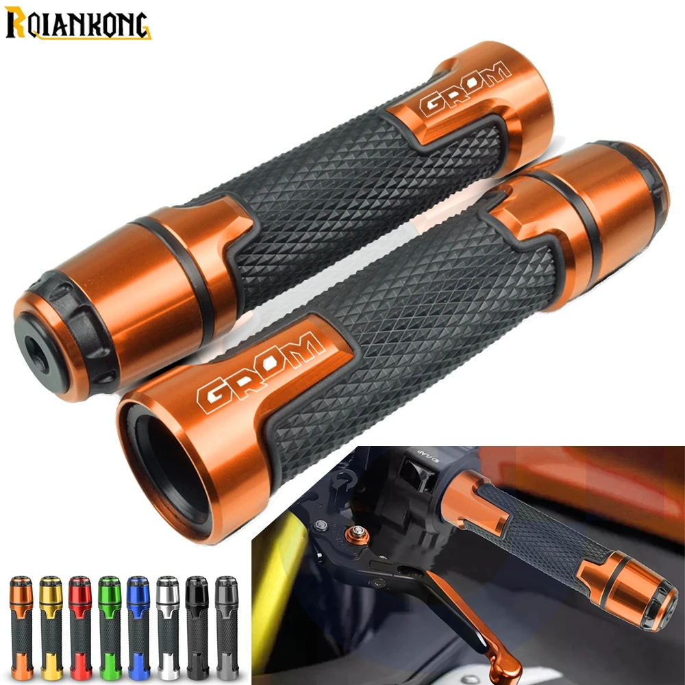 For Honda 2013 2014 2015 2016 2017 2018 2019 GROM LOGO Motorcycle 7/8"22mm Aluminum Anti-Slip Handle Bar Handlebar Hand Grips |