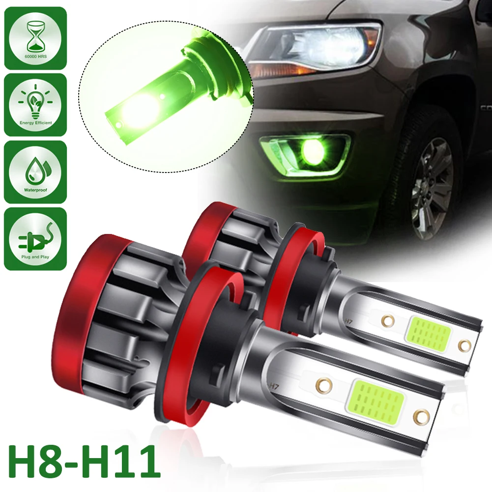 

Dropship 2PCS H8 H11 Car Led Fog Light LED Car Bulb IP68 Waterproof Car DrivingRunning Fog Lamp 12V Lemon Green Car Accessories