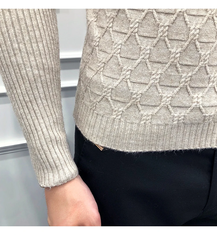 

Brand Men Sweater Fashion 2021 Autumn Winter V Neck Casual Knitted Sweaters For Men Long Sleeve Slim Fit Streetwear Pull Homme