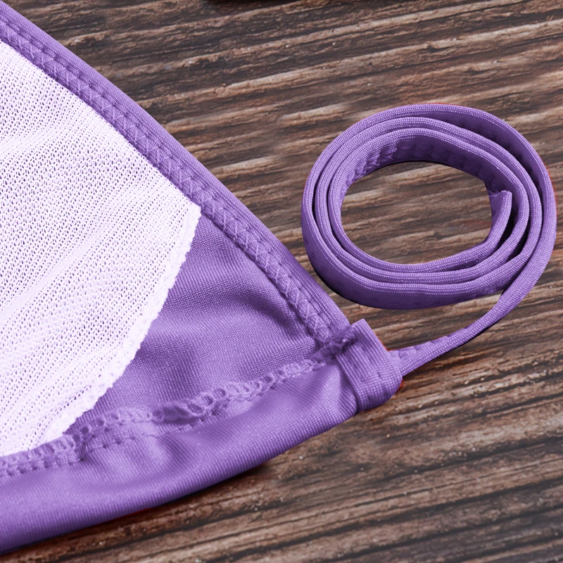 Push Up Micro Bikini Set Women 2020 Sexy Backless Swimwear Halter Low Waist Brazilian Shorts Solid Swim Suit For Female Hot Sale | Женская