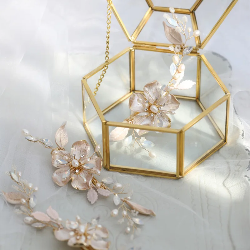 Свадебный аксессуар для волос заколка невесты с пресноводным жемчугом