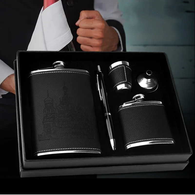 

9oz High Quality Stainless Steel 304 Hip Flask Set Whiskey Wine Flagon Alcohol Drink Bottle Travel Drinkware For Gifts