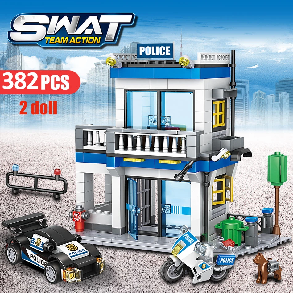 746PCS City Police Station Building Blocks SWAT Car Team Bricks Educational Toys children | Игрушки и хобби