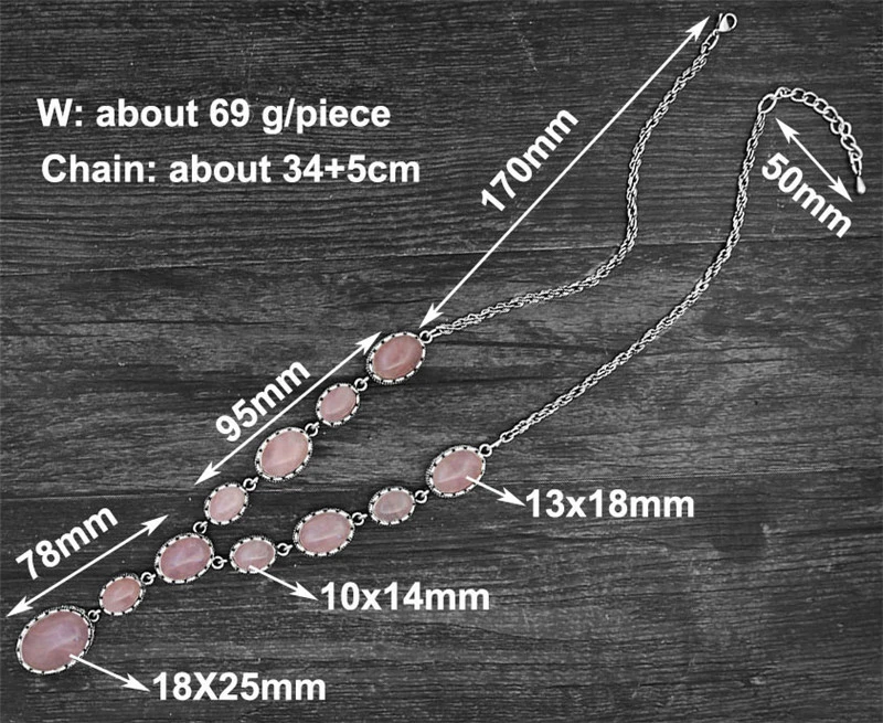 Винтажное ожерелье из натурального кварца для женщин античное посеребренное