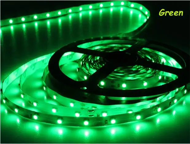Зеленый Светодиодная лента 3528 5 м/рулон 60led/M Светодиодные полосы SMD 3528 DC12V Безопасный светодиодный бар RGB/белый/теплый белый RoHS CE - Испускаемый цвет: Зеленый
