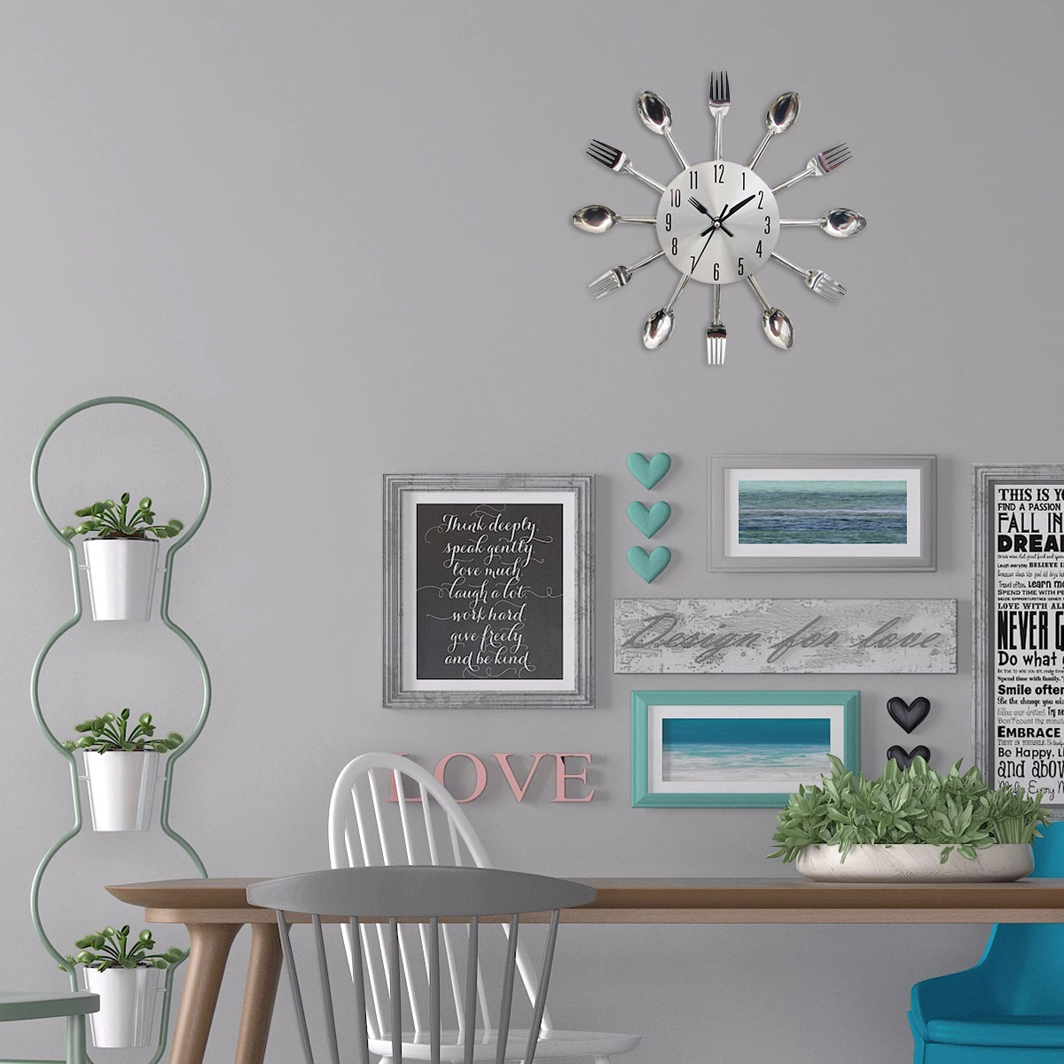 Puseky столовые приборы дизайнерские настенные часы нож вилка ложка кухонные