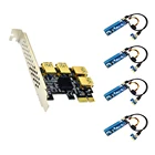 Райзерная плата PCI-E USB3.0 PCI-E Express 1X 16X Riser Card Adapter PCIE с 1 на 4 слота PCIe Port множитель