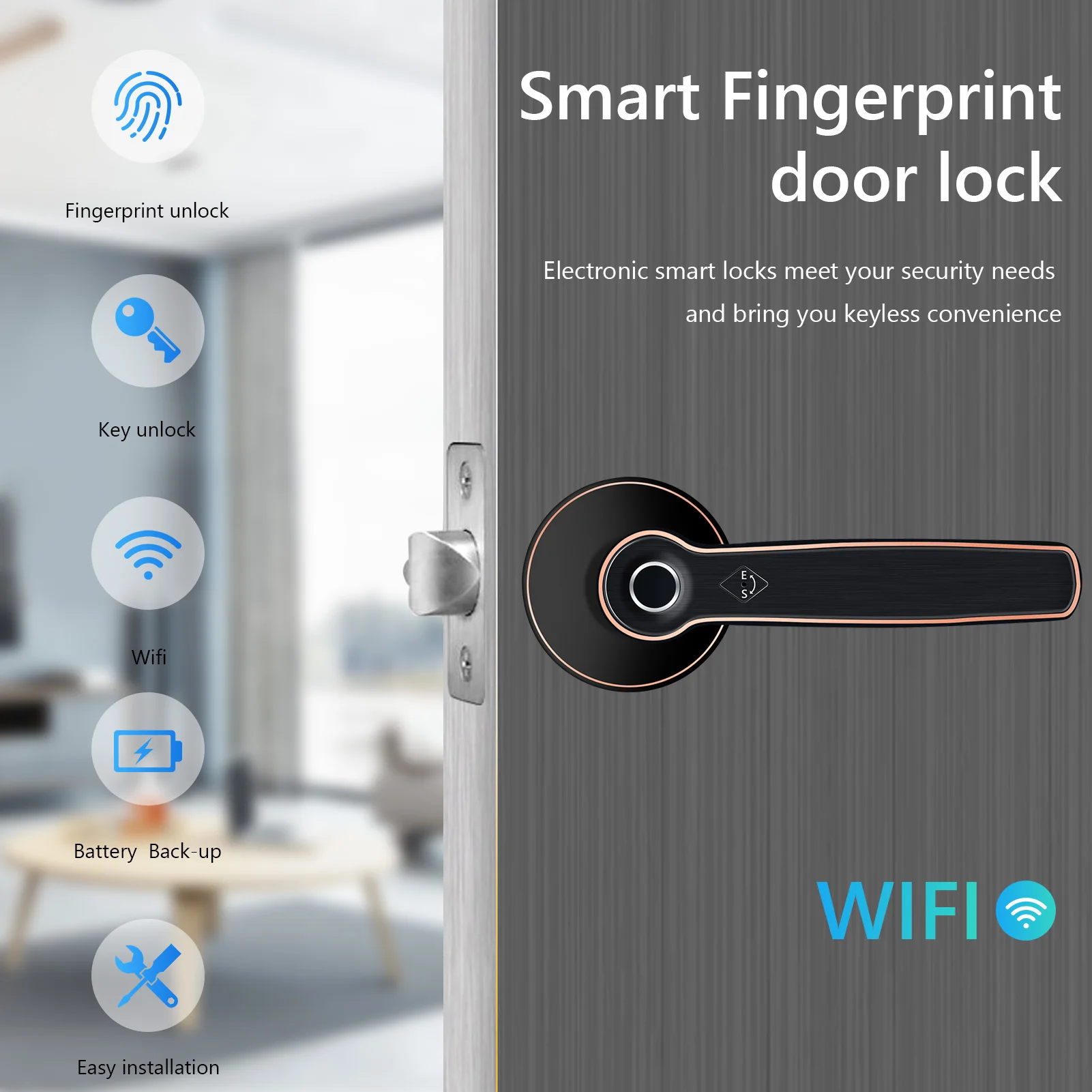 

Biometric Fingerprint Door Lock,Smart Lock,Key-less Entry Door Lock with Keypad for Home Apartment Office