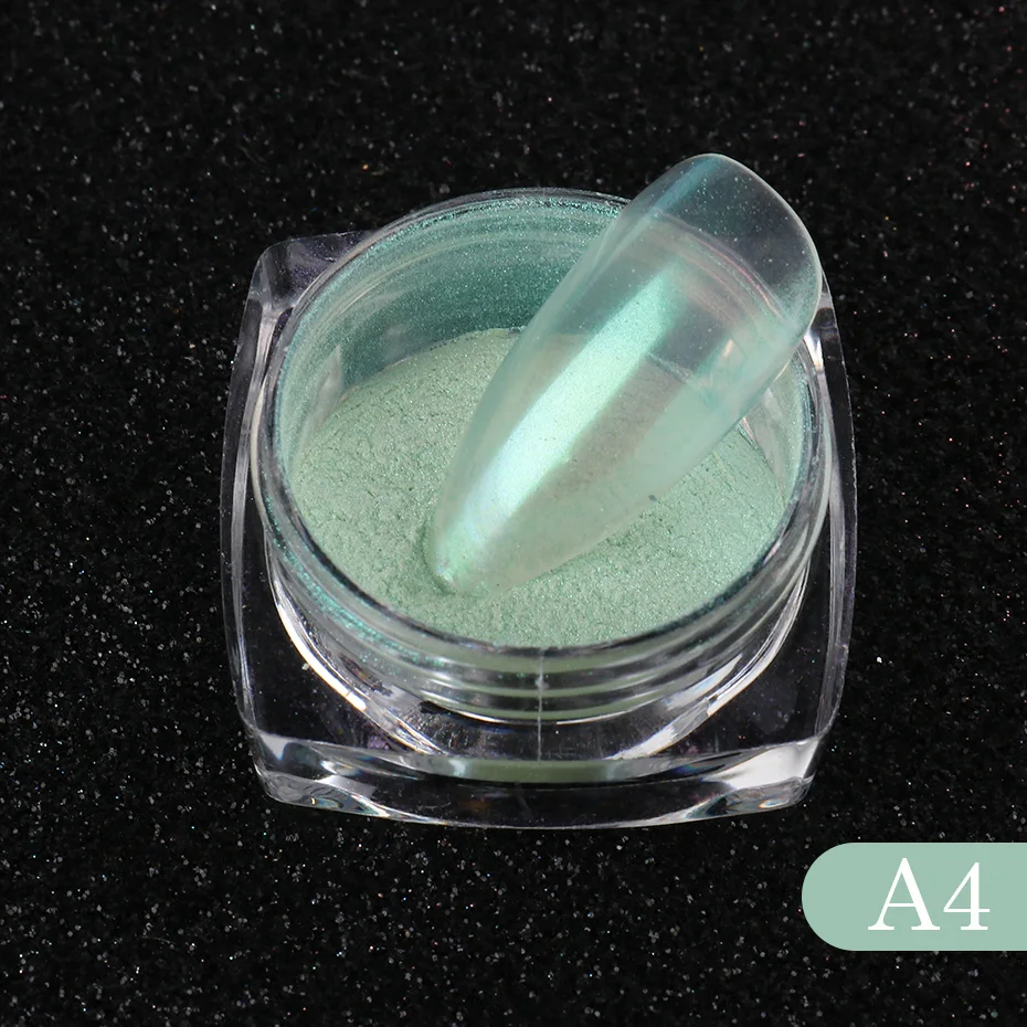 

0.5g/Box Aurora Nail Powder Glitter Shiny Transparent Chameleon Pigment Dust Mermaid Mirror Chrome Nail Art Decorations TR1786-1