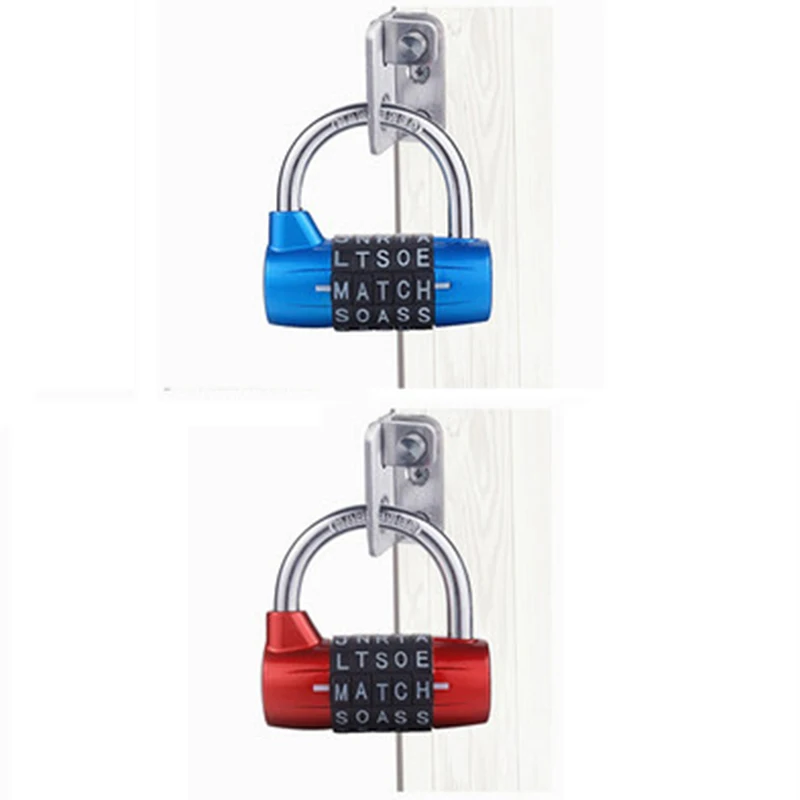 

5 Letter Zinc Alloy Combination Padlock Code Password Lock Door Cabinet Drawer Bike Motorcycle Student Locker Locks(Red)