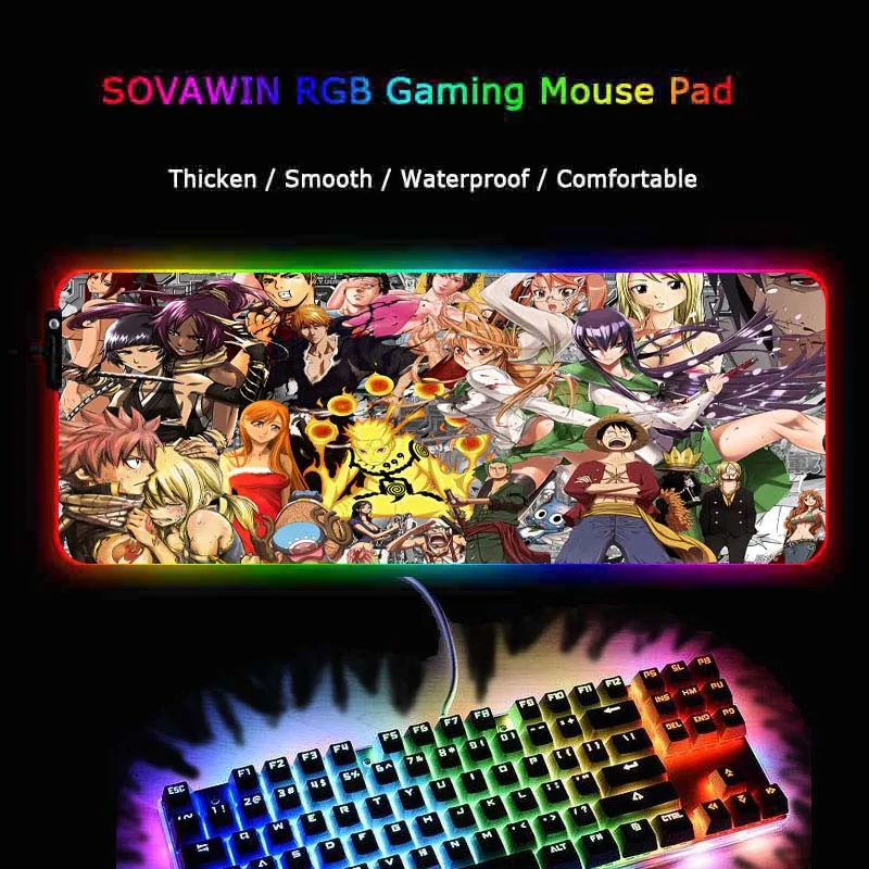 XGZ a мультяшный анимационный игровой компьютерный коврик для мыши RGB большой