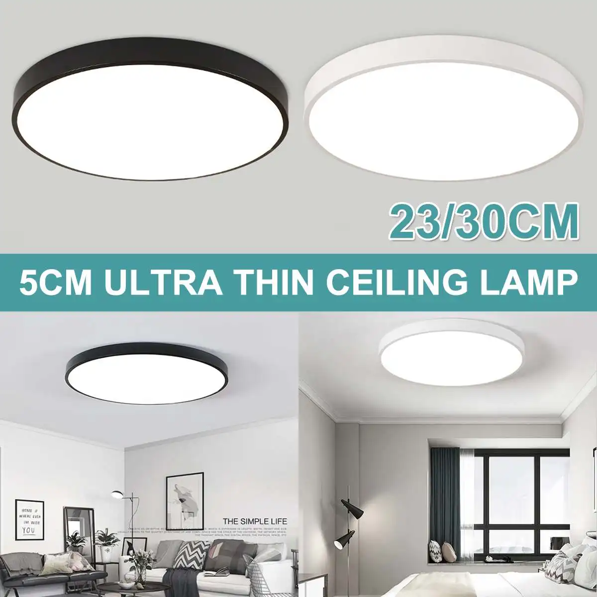 

Ультратонкая потолочная светодиодная лампа, простой современный светильник с дистанционным управлением для гостиной, спальни, ресторана, ...