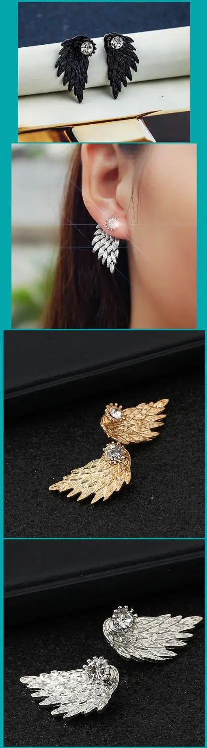 Женские серьги-гвоздики с искусственным жемчугом Свадебные украшения крыльями