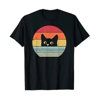 digital printing cat shirt retro style fashion personality creative mens casual loose cotton breathable round neck t shirt