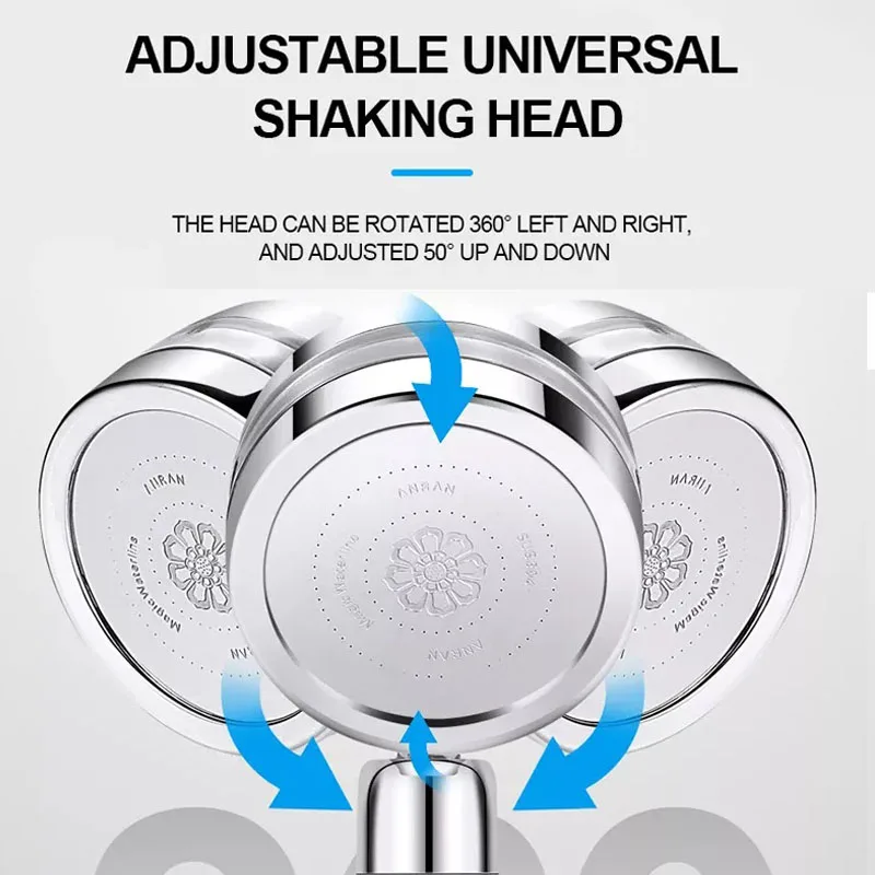 3 шт. душевая лейка с турбонаддувом поворотом на 360 градусов турбокомпрессор спа