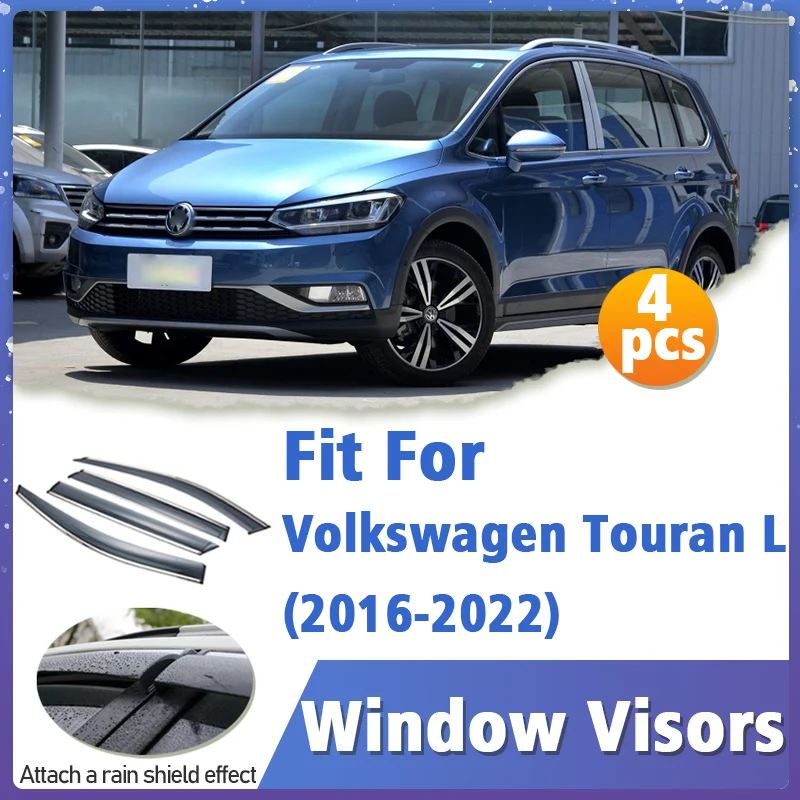 Оконный козырек для Volkswagen VW Touran L 2016-2022 4 шт. Вентиляционная крышка отделка навесы