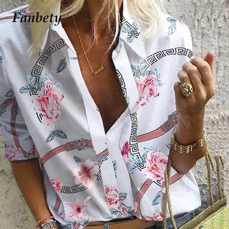 Весенняя женская блузка для отдыха, топы, женские офисные блузки с цепным принтом, женские стильные блузки с длинным рукавом, женские 5XL