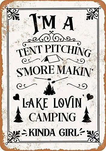 

I'm A Lake Lovin' Camping Kinda Girl Vintage Metal Sign