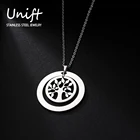 Unift Круглое ожерелье из нержавеющей стали для женщин и мужчин, ожерелье с полыми растениями и листьями жизни, винтажные украшения, подарки для друга